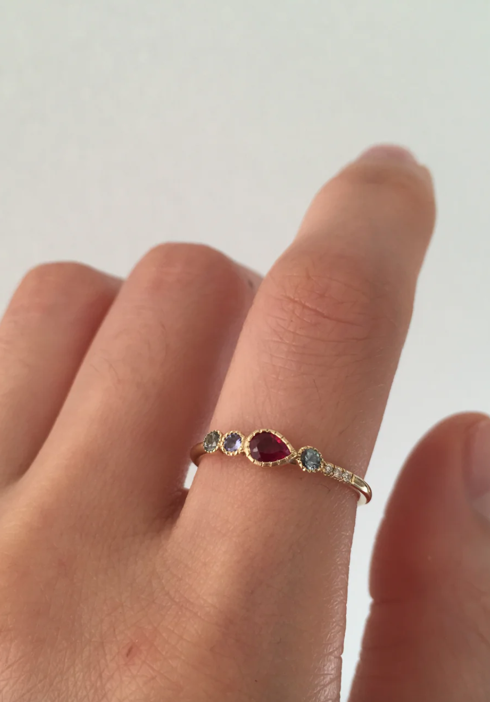 Ruby Teardrop Diamond Ring